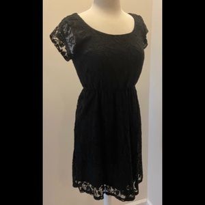 Black lace mini dress